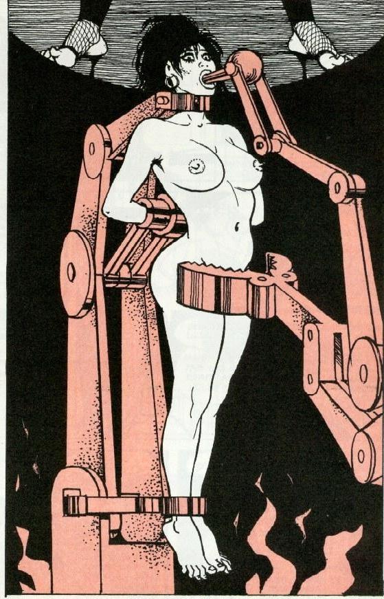 15P classic evil female dungeon bondage horror art and drawings