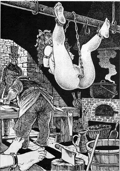 15P classic evil female dungeon bondage horror art and drawings