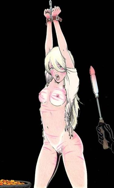 15P evil vintage female bondage drawing and fetish artworks