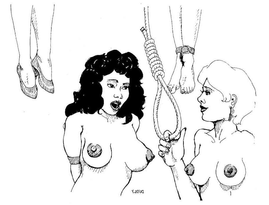 15P bizarre female rope hanging artwork horrible pain