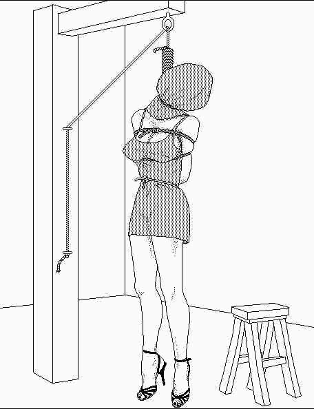 15P bizarre female rope hanging artwork horrible pain