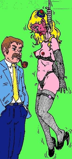 15P bizarre female rope strangle artwork horrible pain