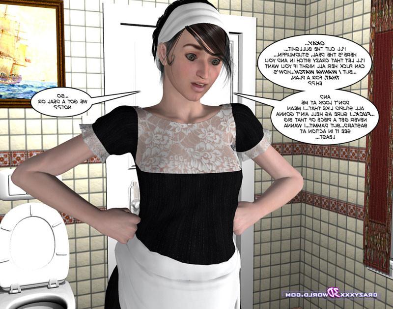 16P Sexy maid and teen with huge cock in bathroom