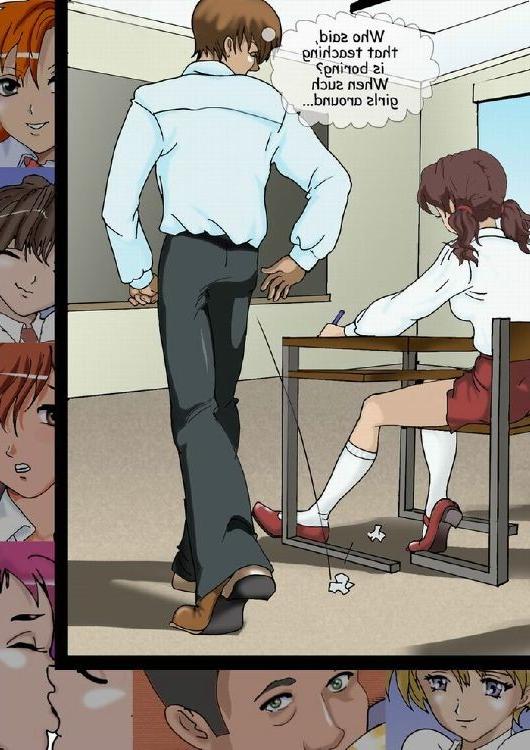 16P Horny schoolgirl playing with pussy and fucking her teacher