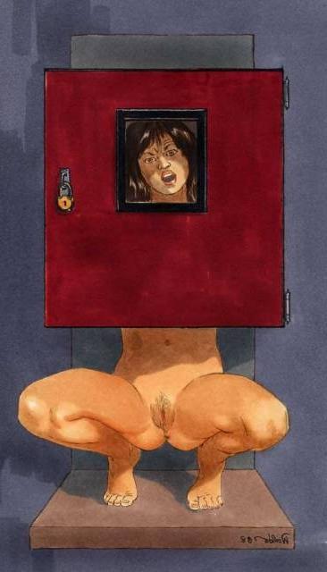 15P evil female dungeon artworks and bondage pain drawings