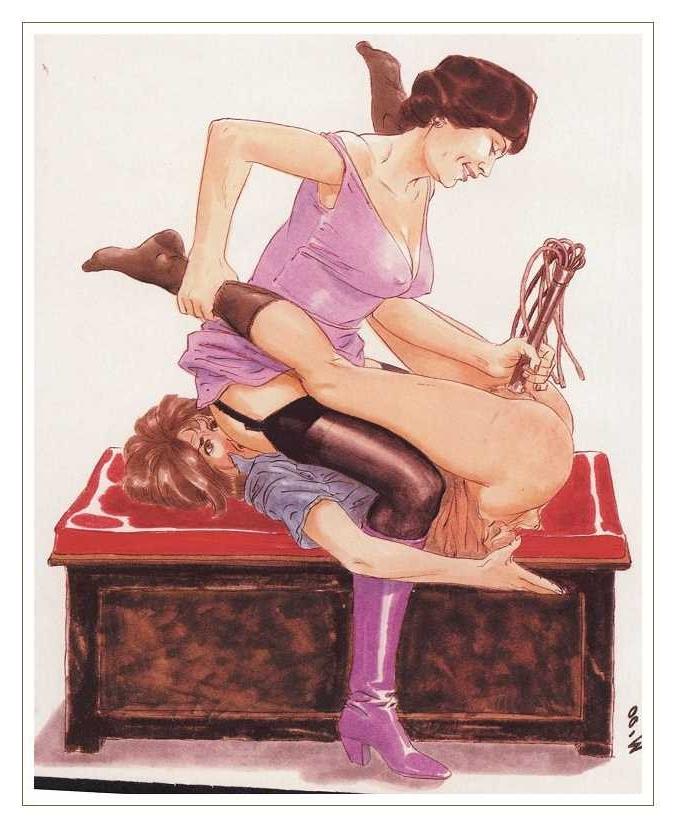 15P hard painful female spanking artworks and evil drawings