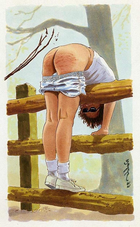 15P hard painful female spanking artworks and evil drawings