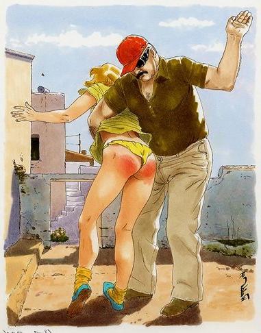 15P hard painful female spanking artworks and evil drawings