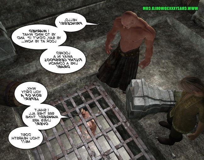 16P Busty naked princess getting facials in prison