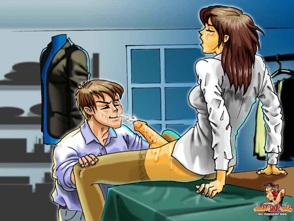16P Anime shemales cumming on guys asses
