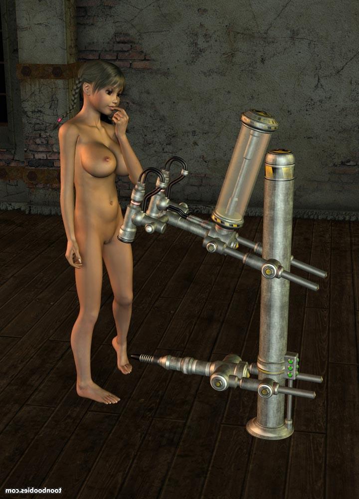 16P Big boob toon girl milked by machine