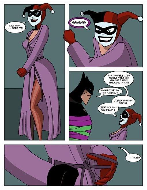 12P Harley Quinn mit steifen Nippeln fühlt sich gefesselt, Alfred