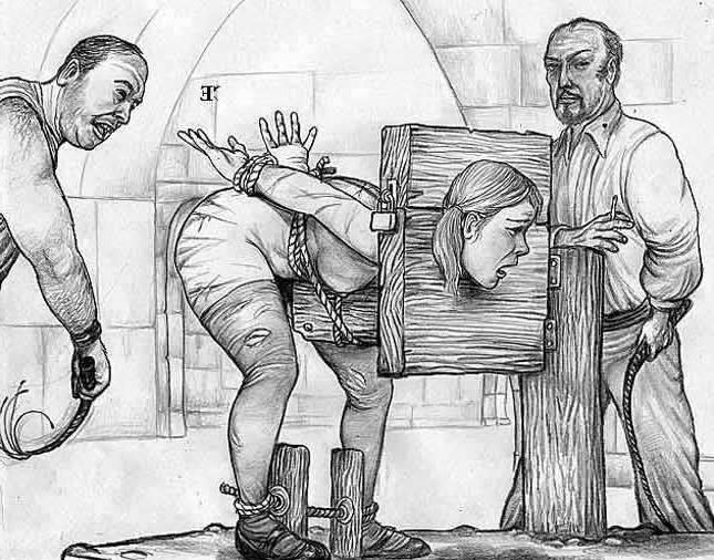 15P whipped and beaten horrible bdsm art