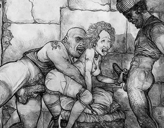 15P whipped and beaten horrible bdsm art