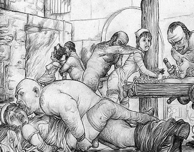 15P whipped and beaten horrible bdsm art