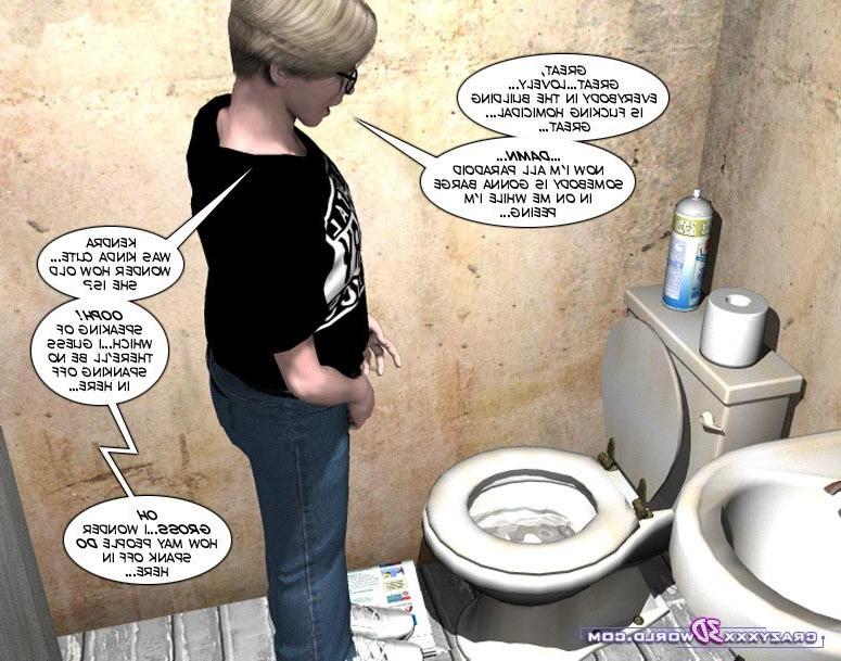 16P Ebony girl  white guy with big cock in a bathroom