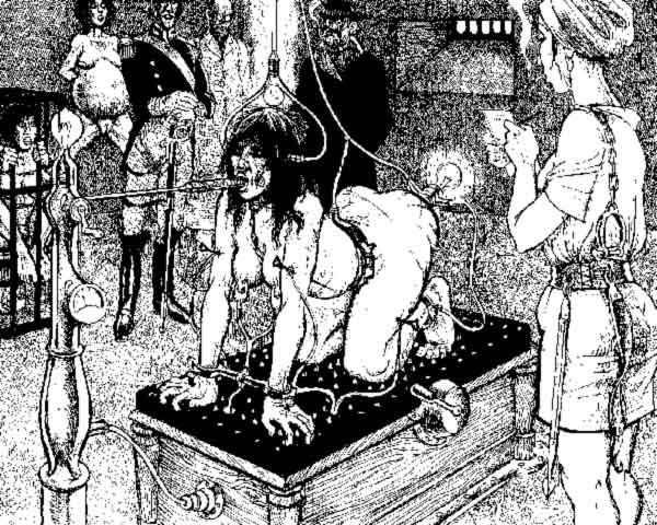15P screaming women in medieval torture
