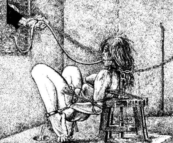 15P screaming women in medieval torture