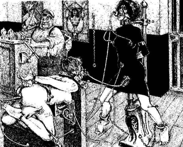 15P screaming women in medieval torture