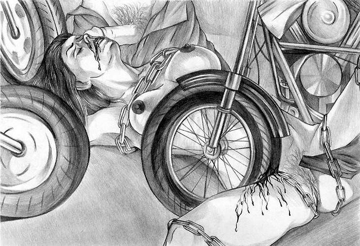 15P huge cock forced in mouth and ass bdsm art