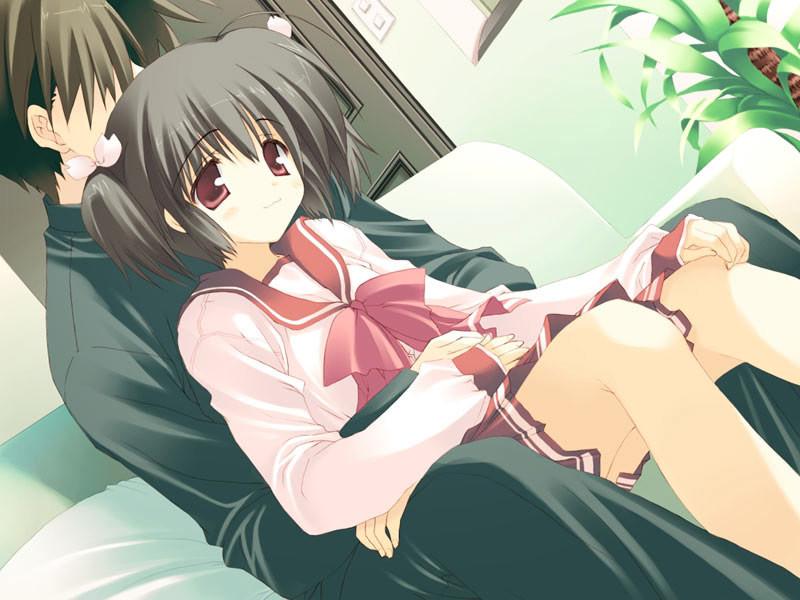 20P Little petite anime schoolgirls in short skirts and high socks