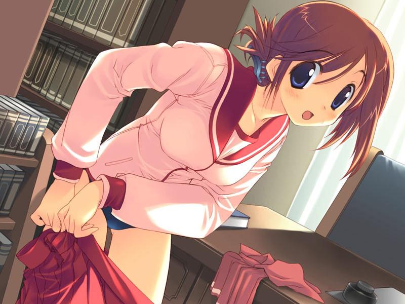 20P Little petite anime schoolgirls in short skirts and high socks