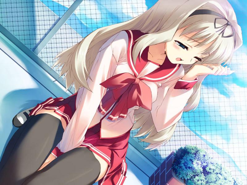 20P Little petite anime schoolgirls in short skirts and high socks