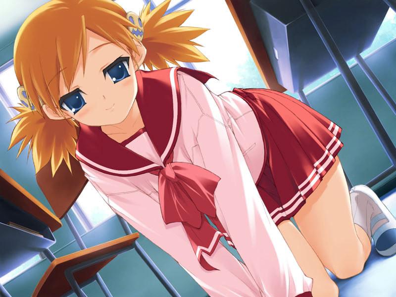 20P Little petite anime schoolgirls in short skirts and high socks