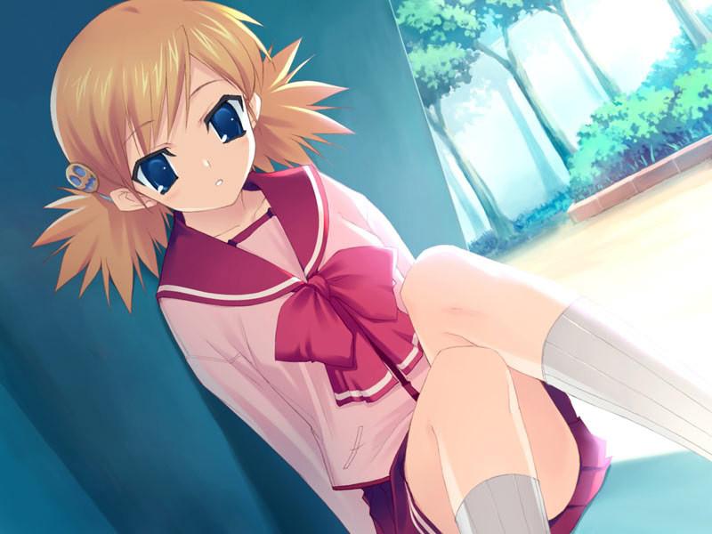 20P Little petite anime schoolgirls in short skirts and high socks