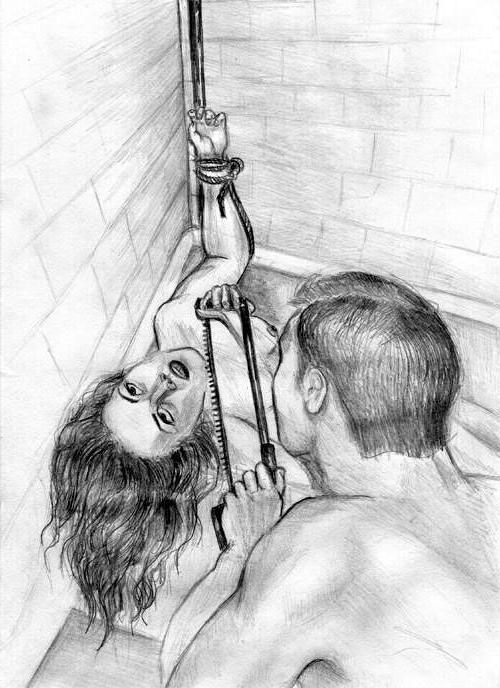 15P women bound in dungeon bdsm drawings