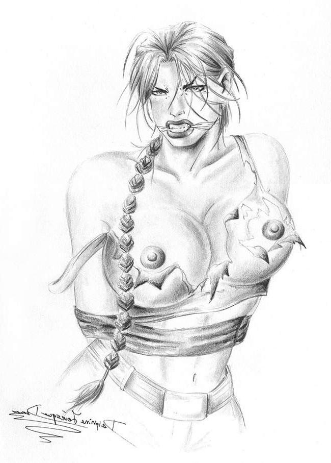 15P women bound in dungeon bdsm drawings