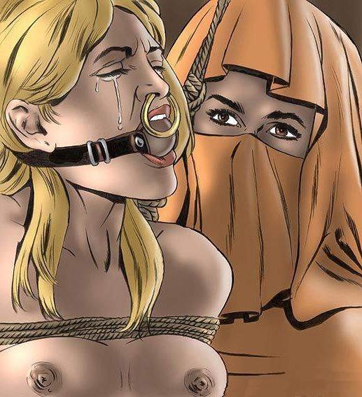 15P women bound in dungeon bdsm drawings