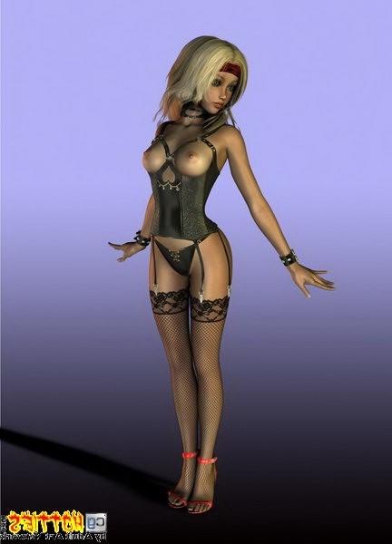16P Sexy anime babe with perfect tits posing in lingerie