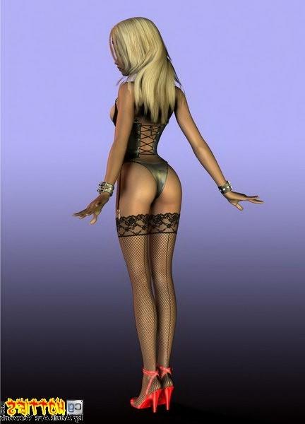 16P Sexy anime babe with perfect tits posing in lingerie
