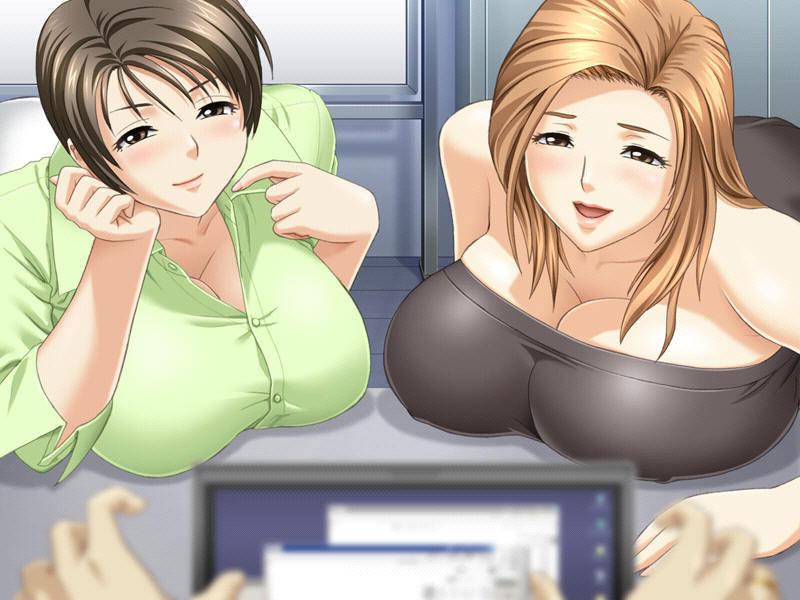 20P Two lonely anime milfs with super big titties love sex