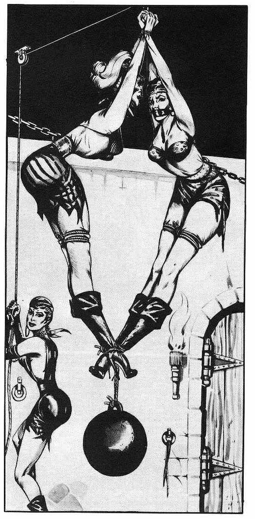 15P busty women in classic bondage artworks