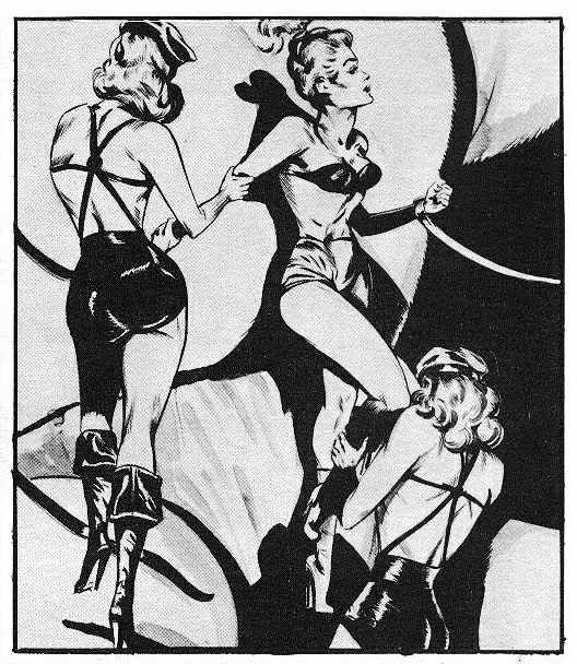 15P busty women in classic bondage artworks
