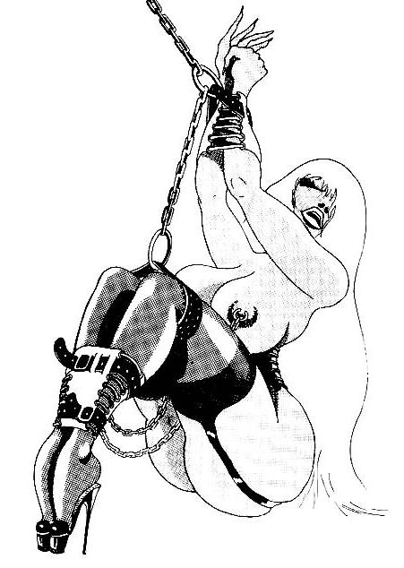 15P hard leather and chain bdsm drawings