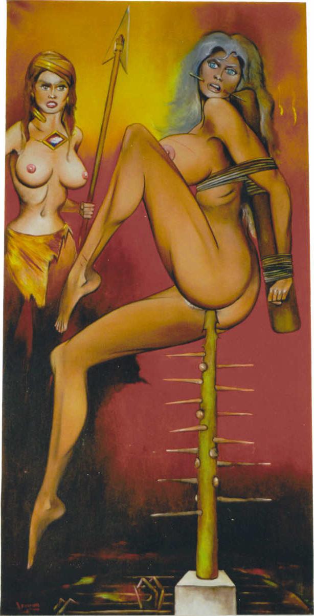 15P tall platinum blonde in evil bdsm art