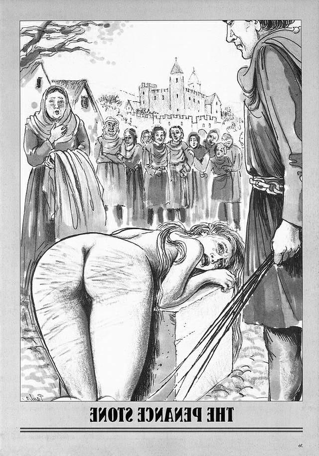 15P classic female hard spanking drawings