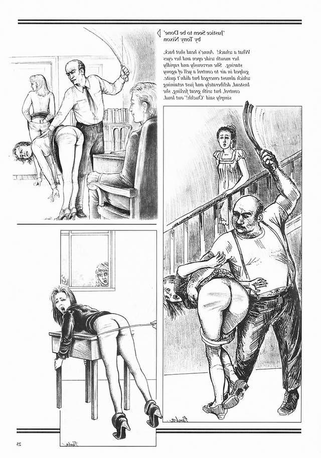 15P classic female hard spanking drawings