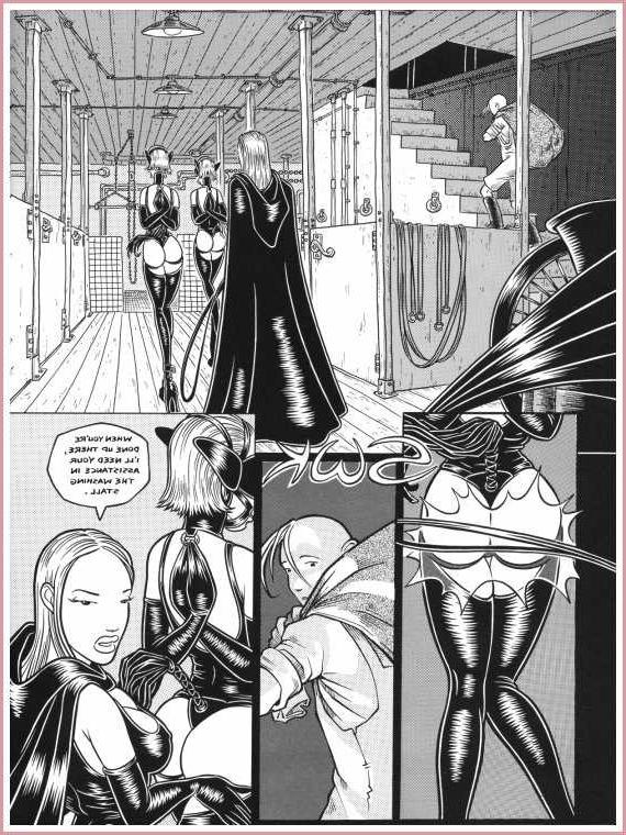 15P bizarre leather bondage sex comic