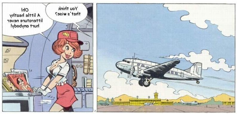 16P Funny comic adventures the stewardess