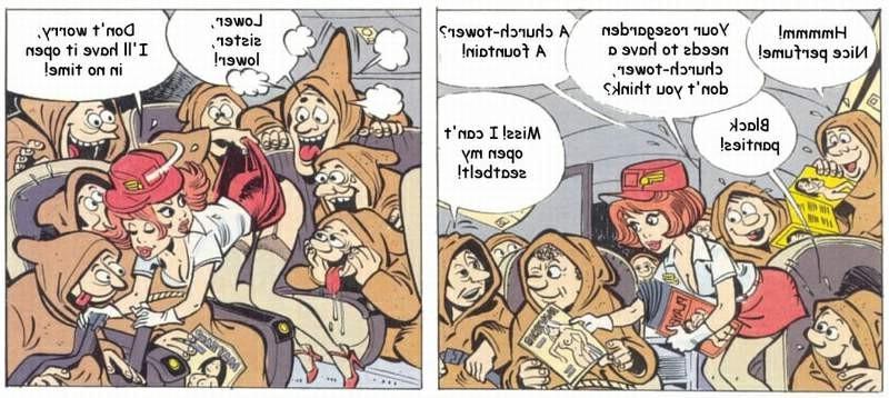 16P Funny comic adventures the stewardess