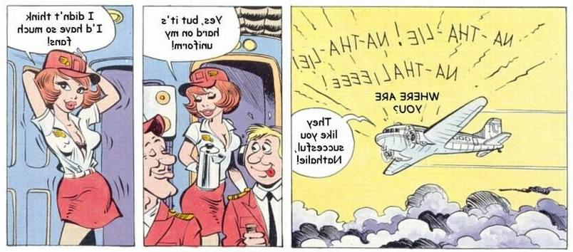 16P Funny comic adventures the stewardess