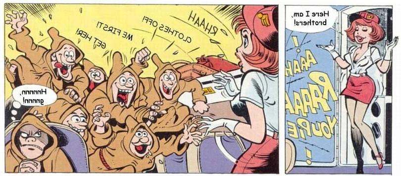 16P Funny comic adventures the stewardess