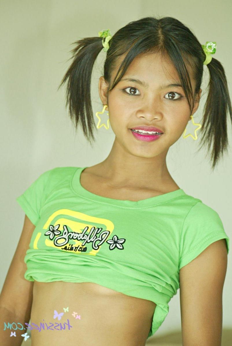 16P Thai teen girl with pigtails and panties