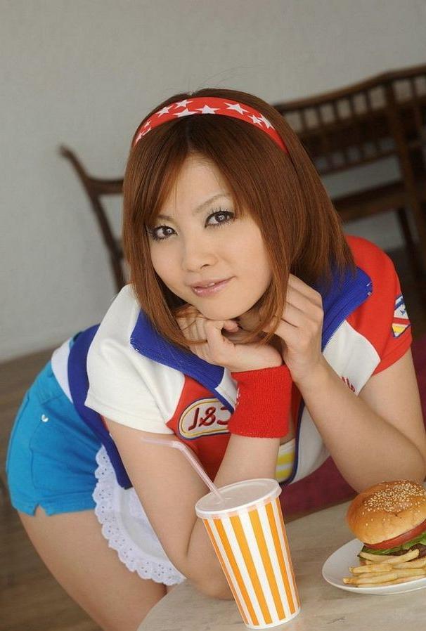 15P Busty japanese model Yuka showing tits and nipples