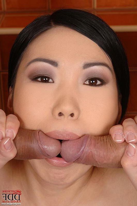 16P Tinytits Asian teen Nicoline sucks two cocks in a bath