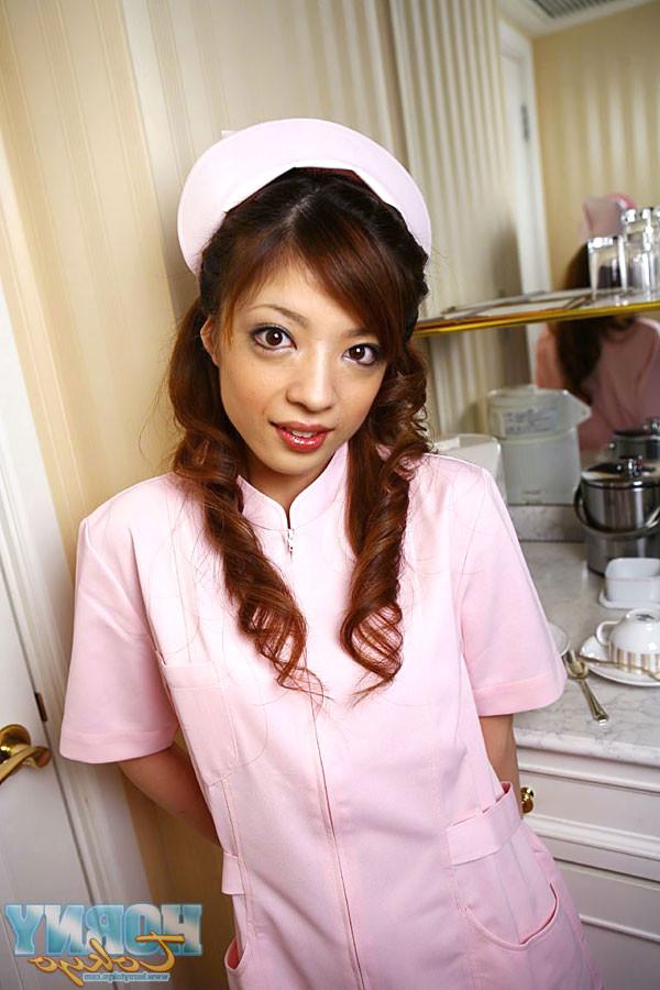 15P Naughty Japan nurse Yume Imano in pink uniform